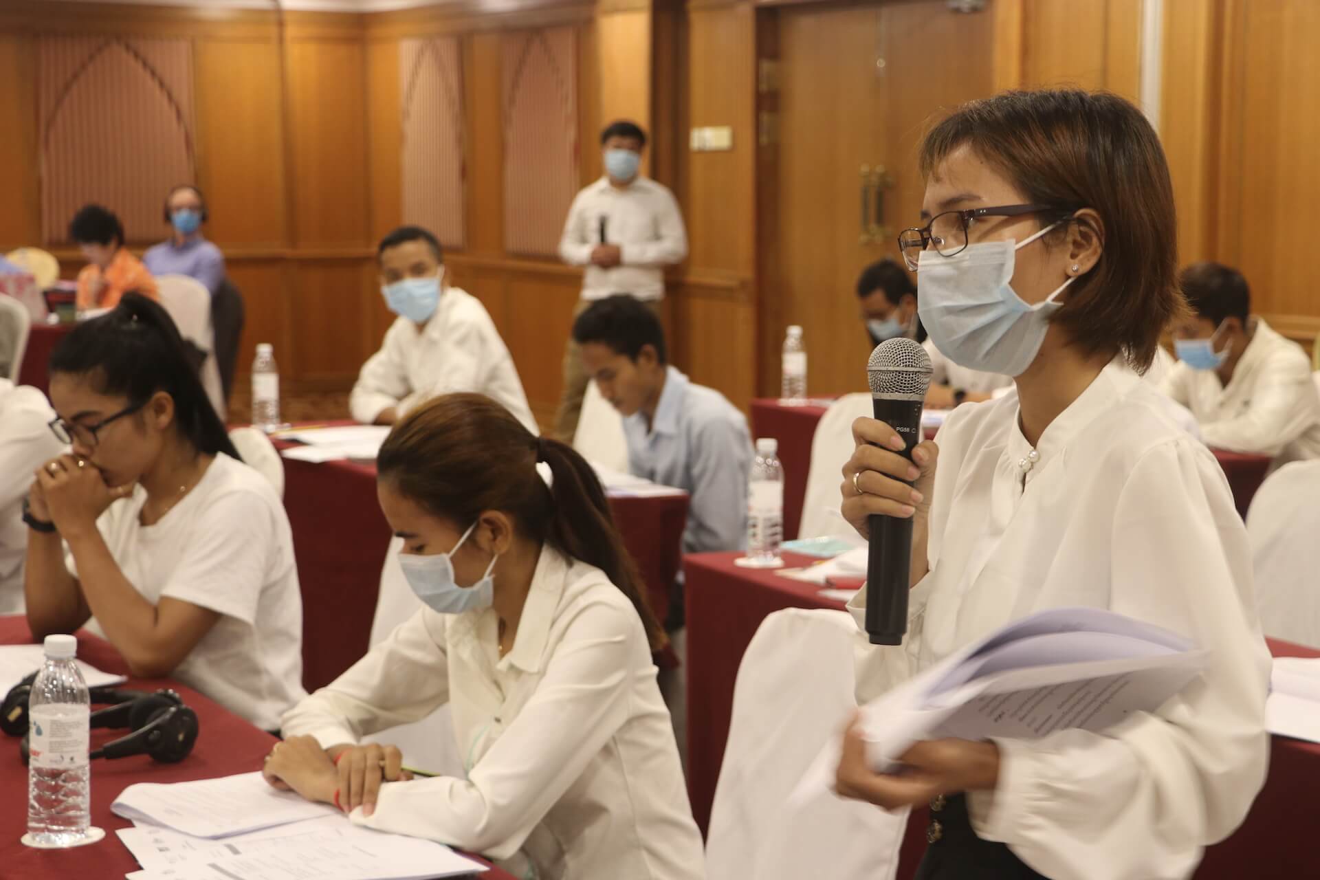 Young women asks questions during the workshop