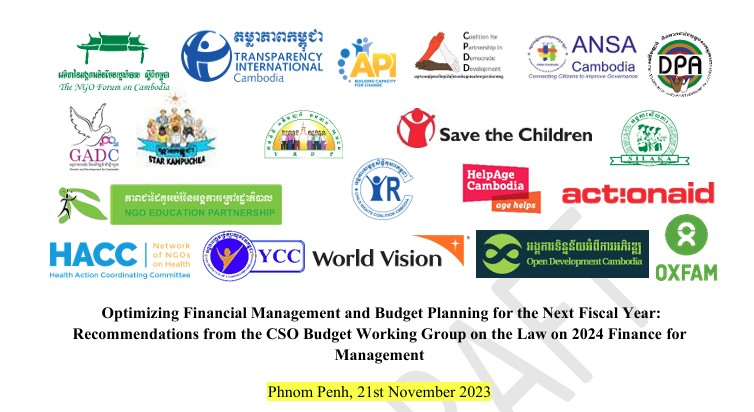 Recommendations from the CSO Budget Working Group on the Law on 2024 Finance for Management